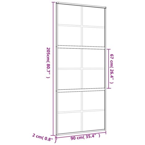 vidaXL Porta Scorrevole Bianca 90x205 cm Vetro Temperato e Alluminio