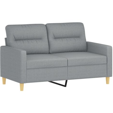 vidaXL Divano a 2 Posti Grigio Chiaro 120 cm in Tessuto (1/5)