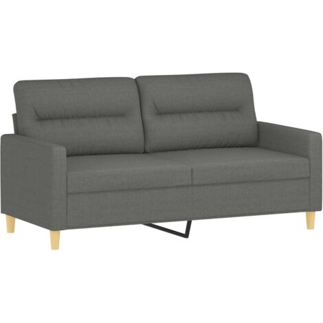 vidaXL Divano a 2 Posti Grigio Scuro 140 cm in Tessuto