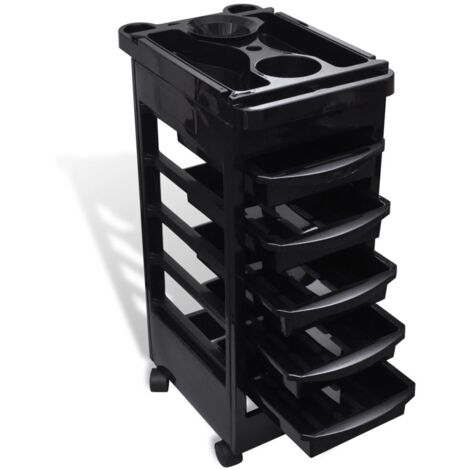 Trolley Portautensili Parrucchiere in Plastica con Ruote vidaXL