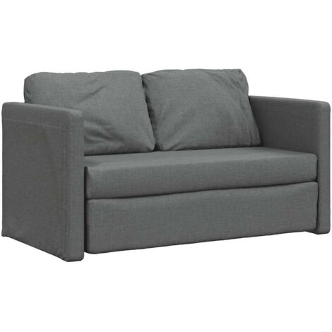 vidaXL Divano Letto da Terra 2 in 1 Grigio Scuro 112x174x55 cm Tessuto