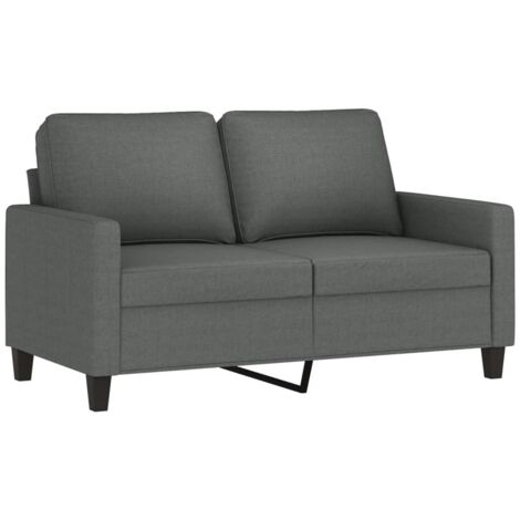 vidaXL Divano a 2 Posti Grigio Scuro 120 cm in Tessuto