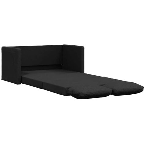 vidaXL Divano Letto da Terra 2 in 1 Nero 112x174x55 cm Tessuto