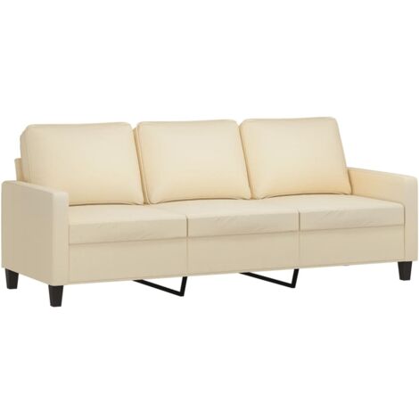 Divano a 3 Posti Crema 180 cm in Tessuto vidaXL 287877