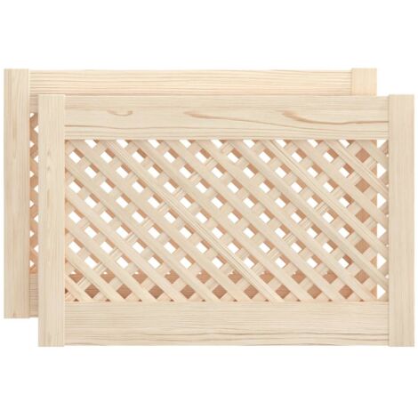 Ante con Design a Reticolo 2 pz 59,5x39,5 cm in Legno di Pino vidaXL