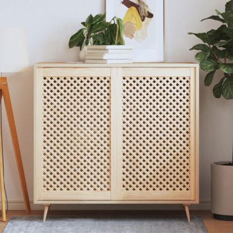Ante con Design a Reticolo 2 pz 59,5x99 cm in Legno di Pino vidaXL