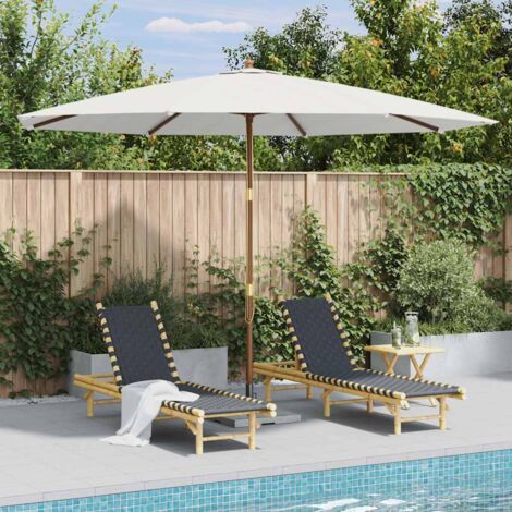 Ombrellone da Esterni con Palo in Legno 350 cm Bianco Sabbia vidaXL
