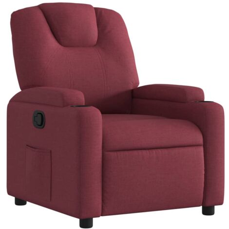 vidaXL Poltrona Reclinabile in Tessuto Rosso Vino
