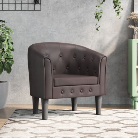 vidaXL Poltrona Cabriolet Marrone in Similpelle