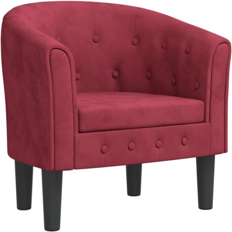 vidaXL Poltrona Cabriolet Rosso Vino in Velluto