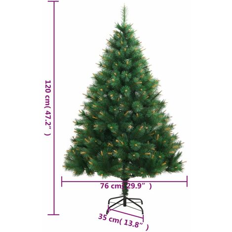 Albero Natale Incernierato con 150 LED e Palline 120 cm vidaXL