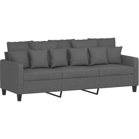 vidaXL Divano a 3 Posti Grigio Chiaro 180 cm in Tessuto