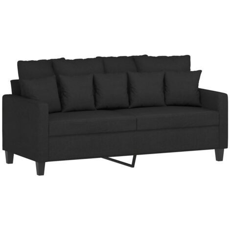 Divano a 2 Posti Nero 120 cm in Tessuto vidaXL 753962