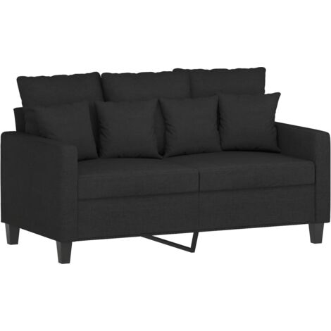 vidaXL Divano a 2 Posti Nero 120 cm in Tessuto