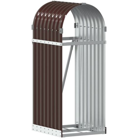 vidaXL Portaceppi Marrone 40x45x100 cm in Acciaio Zincato (1/5)