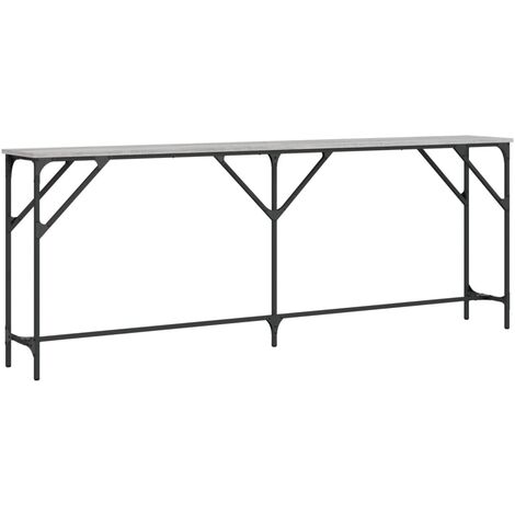 Tavolo Consolle Rovere Sonoma 200x29x75 Cm – Legno Multistrato E Telaio In Metallo, Piedini Regolabili - 3