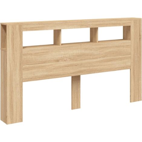 vidaXL Testiera LED Rovere Sonoma 180x18,5x103,5 cm Legno Multistrato