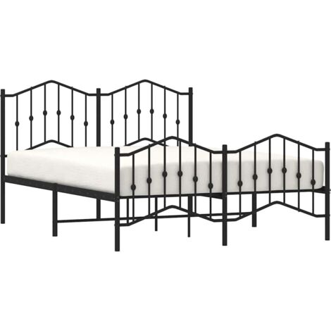 Giroletto con Testiera e Pediera Metallo Nero 150x200 cm vidaXL (1/5)