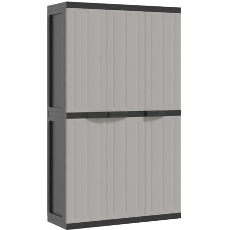 Armadio da Esterno Grigio e Nero 97x37x165 cm in PP vidaXL