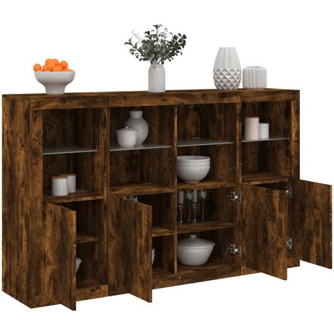 Credenze 3 pz Rovere Fumo in Legno Multistrato | -it
