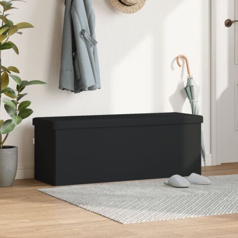 Panca Portaoggetti Pieghevole Nera in PVC vidaXL (1/5)