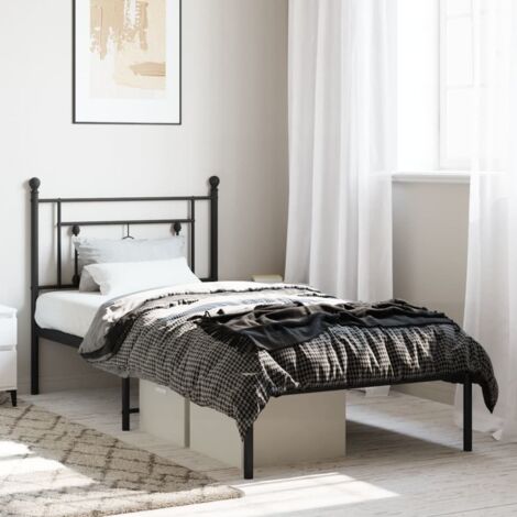 Giroletto con Testiera in Metallo Nero 90x200 cm vidaXL (1/5)