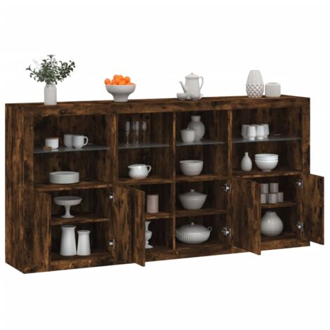 vidaXL Credenza con LED Rovere Sonoma 36x32,5x200 cm
