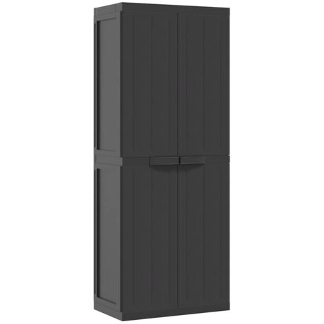 Armadio da Esterno Nero 65x37x165 cm in PP vidaXL