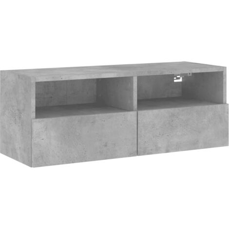 vidaXL Mobile TV a Parete Grigio Cemento 80x30x30 cm Legno Multistrato