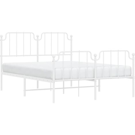 Giroletto con Testiera e Pediera Metallo Bianco 135x190 cm vidaXL (1/5)