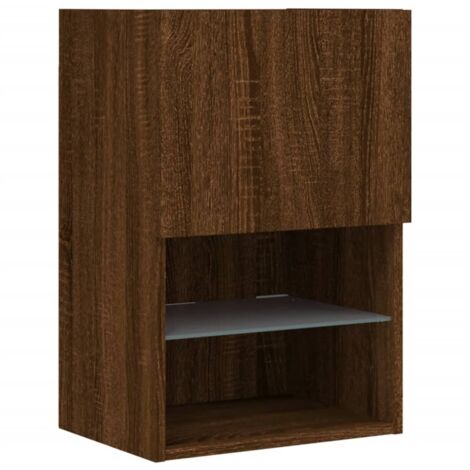 vidaXL Mobile TV con Luci LED Rovere Marrone 40,5x30x60 cm