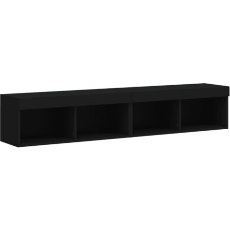 Mobili Porta TV con Luci LED 2 pz Neri 80x30x30 cm vidaXL (1/5)