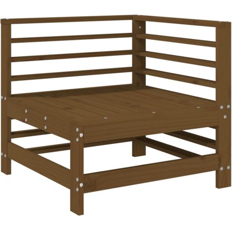 vidaXL Divano Angolare da Giardino Marrone Ambra Legno Massello Pino