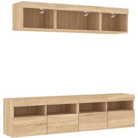 VIDAXL - Set di Mobili Porta TV 4 pz Rovere Sonoma in Legno Multistrato