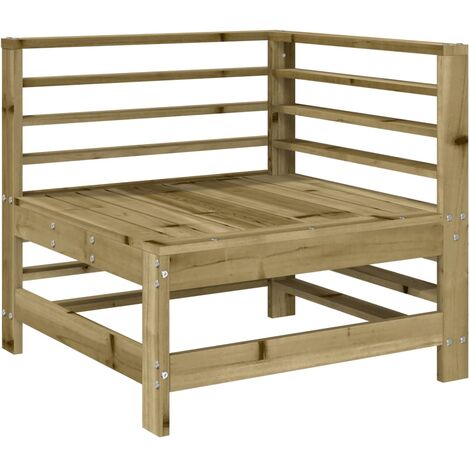vidaXL Divano Angolare da Giardino in Legno di Pino Impregnato