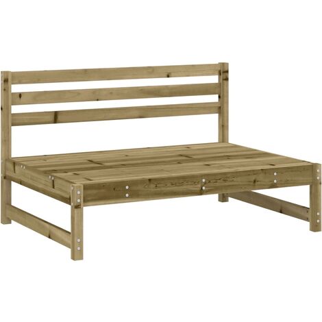 vidaXL Divano Centrale da Giardino 120x80 cm Legno Impregnato di Pino