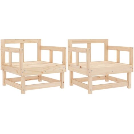 vidaXL Sedie da Giardino 2pz in Legno Massello Pino (1/5)