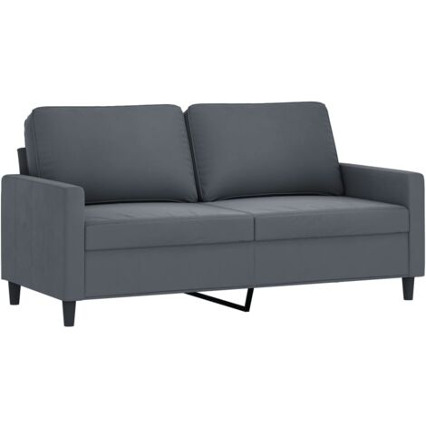 vidaXL Divano a 2 Posti grigio scuro140 cm in Velluto