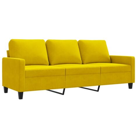 Divano a 3 Posti Giallo 180 cm in Velluto vidaXL 171452