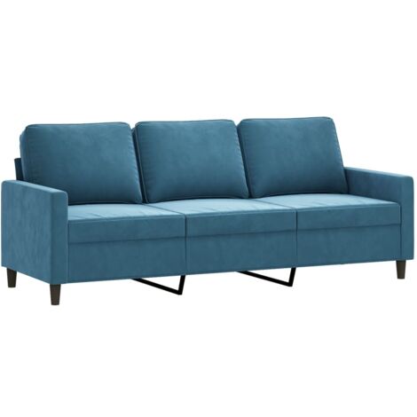 Divano a 3 Posti Blu 180 cm in Velluto vidaXL 985704