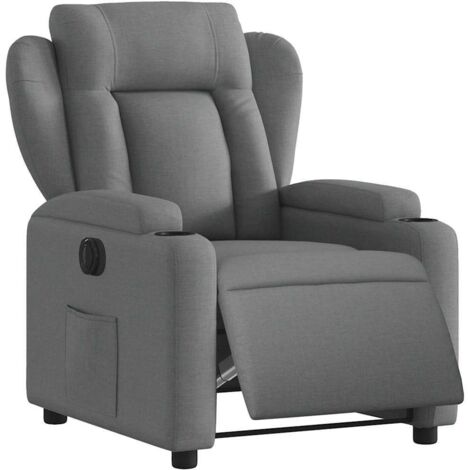 vidaXL Poltrona Elettrica Reclinabile Grigio Scuro in Tessuto