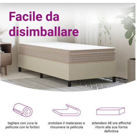 VIDAXL - Materasso 100x200 Cm 7 Zone A Molle Insacchettate 20 Cm