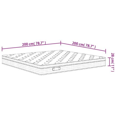 vidaXL Materasso a Molle Insacchettate Medio Plus 200x200 cm