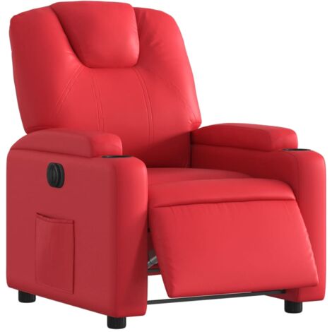 vidaXL Poltrona Reclinabile Elettrica Rossa in Similpelle