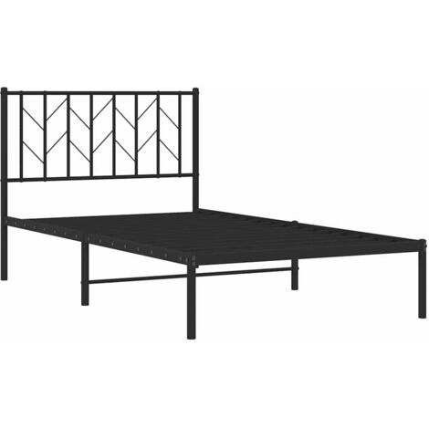 Giroletto con Testiera Metallo Nero 100x200 cm vidaXL (1/5)