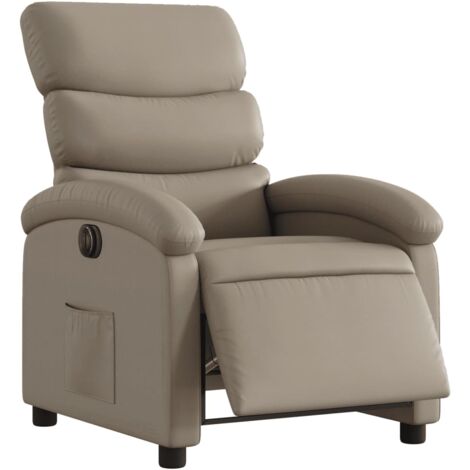 vidaXL Poltrona Reclinabile Elettrica Cappuccino in Similpelle (1/5)