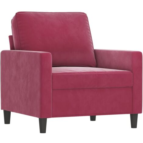 vidaXL Poltrona Rosso Vino 60 cm Velluto