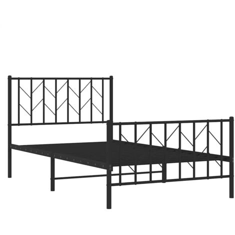 Giroletto con Testiera e Pediera Metallo Nero 100x200 cm vidaXL (1/5)