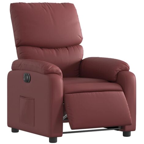 vidaXL Poltrona Reclinabile Elettrica Rosso Vino in Similpelle (1/5)