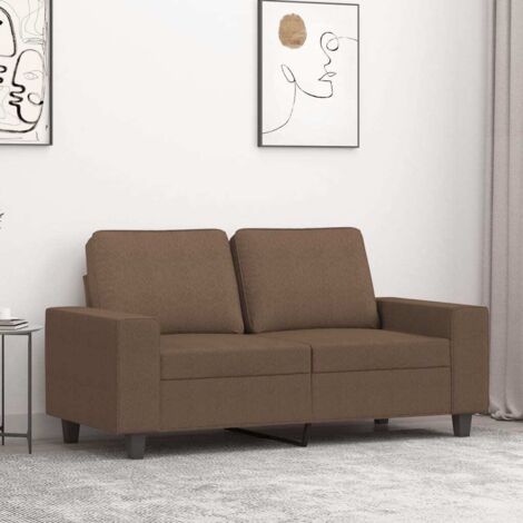 Divano a 2 Posti Marrone 120 cm in Tessuto vidaXL 248171